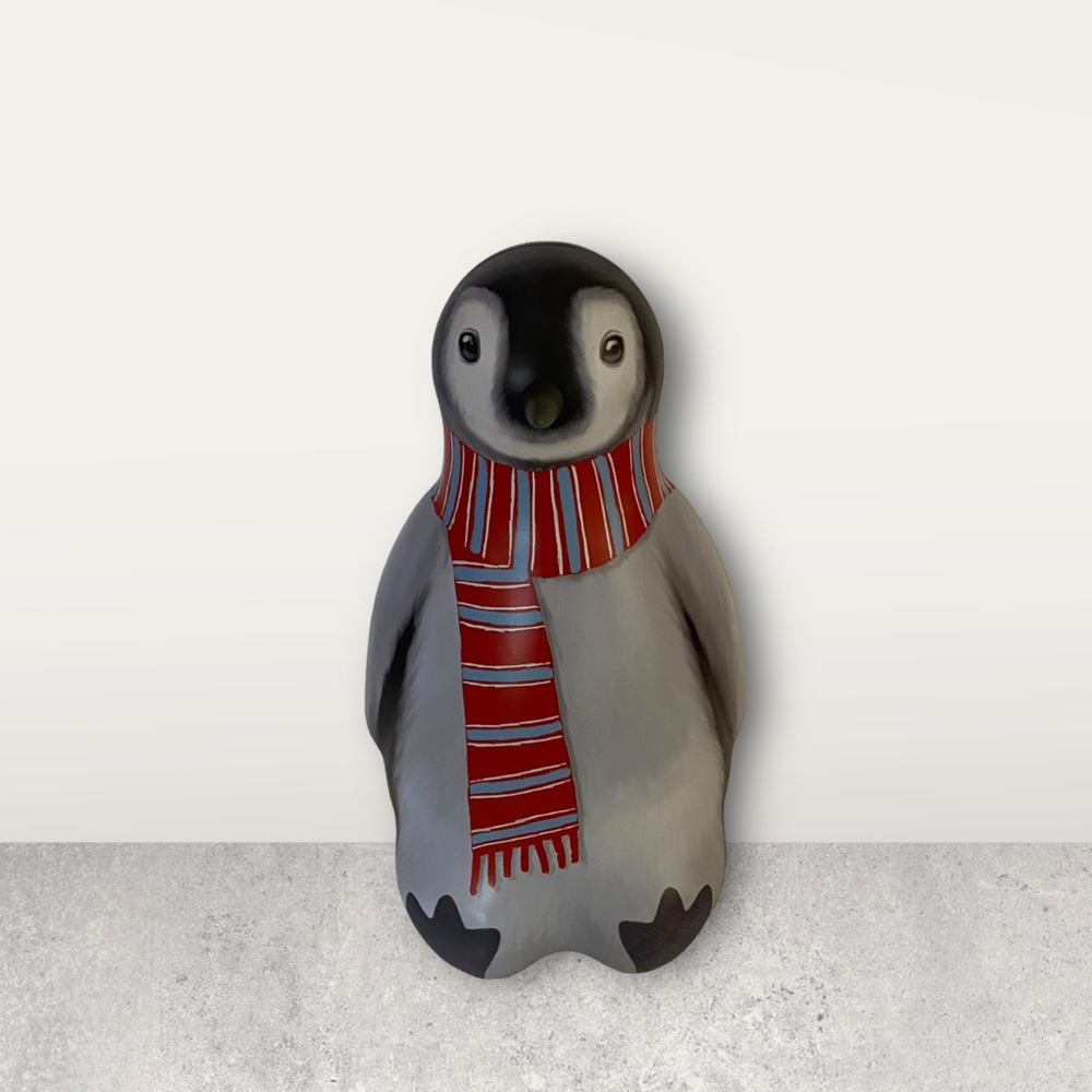 Penguin 3D Metal Tin made in Italy Winter Holiday Decor and Gifts